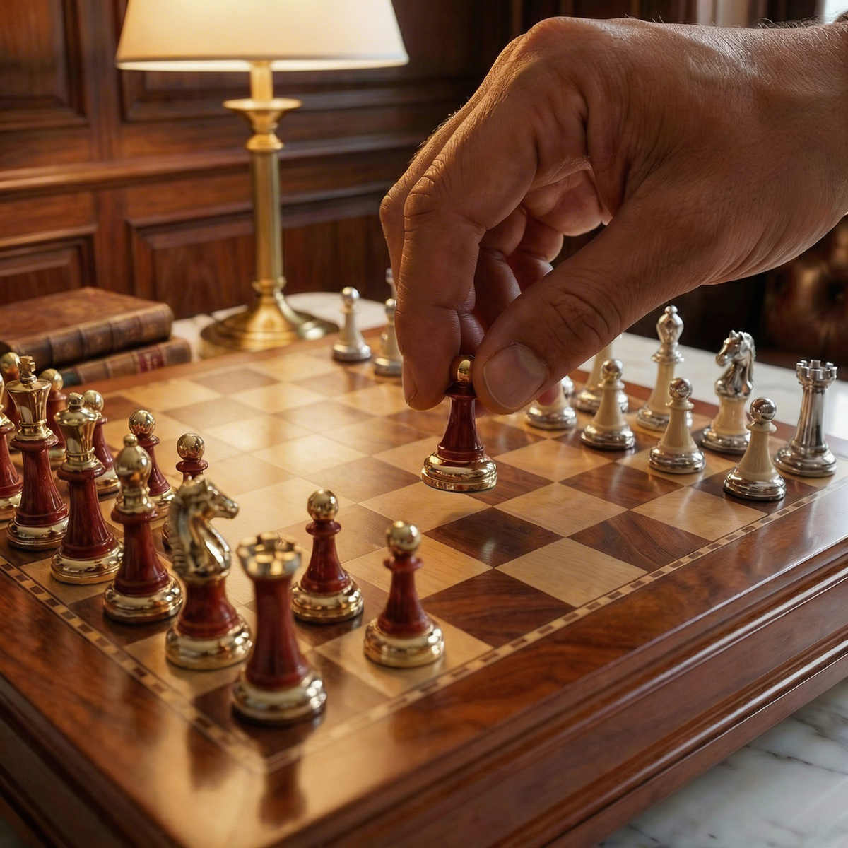 Ebony Chess Set with Under-Board Storage