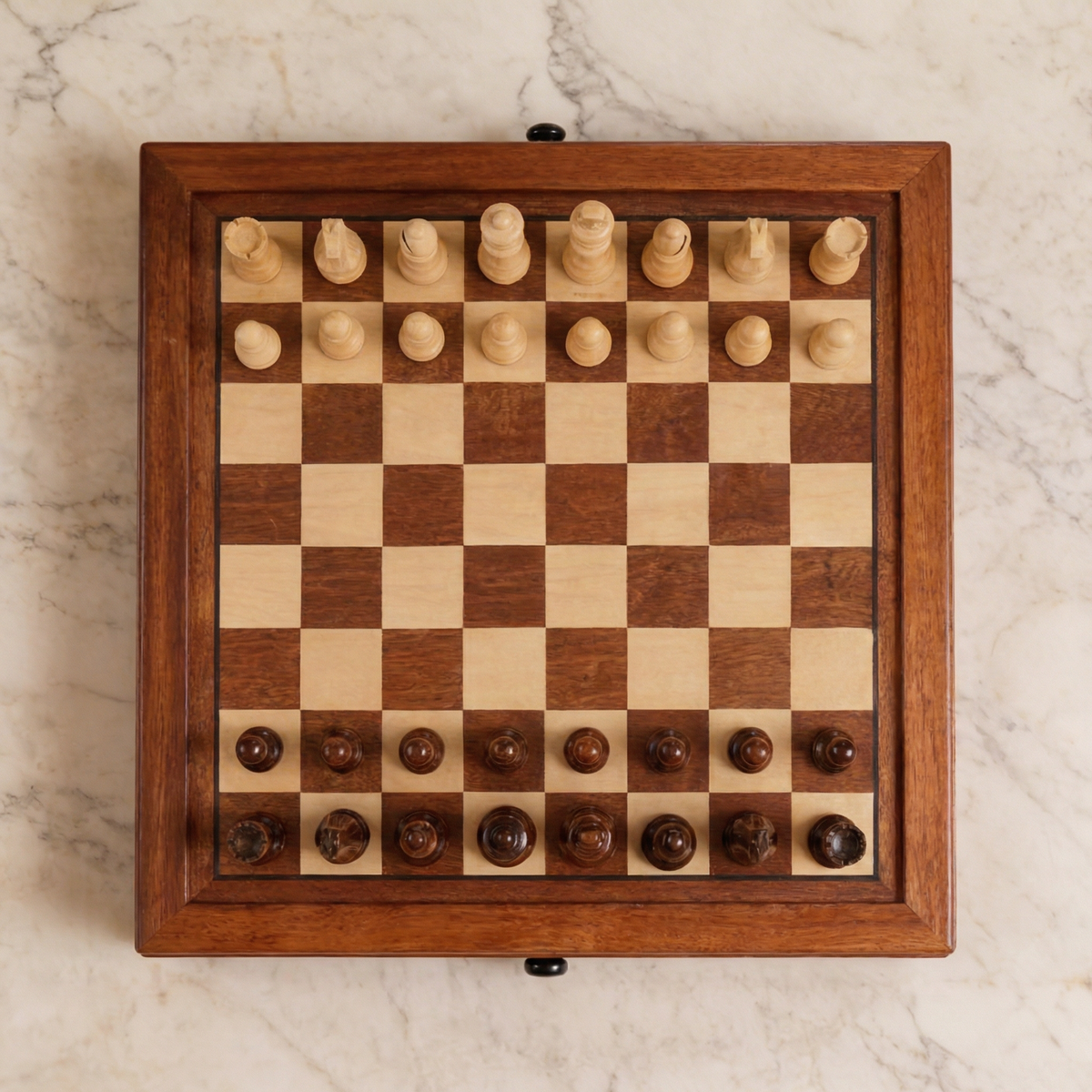 Magnetic Maple Chess Set with Drawers