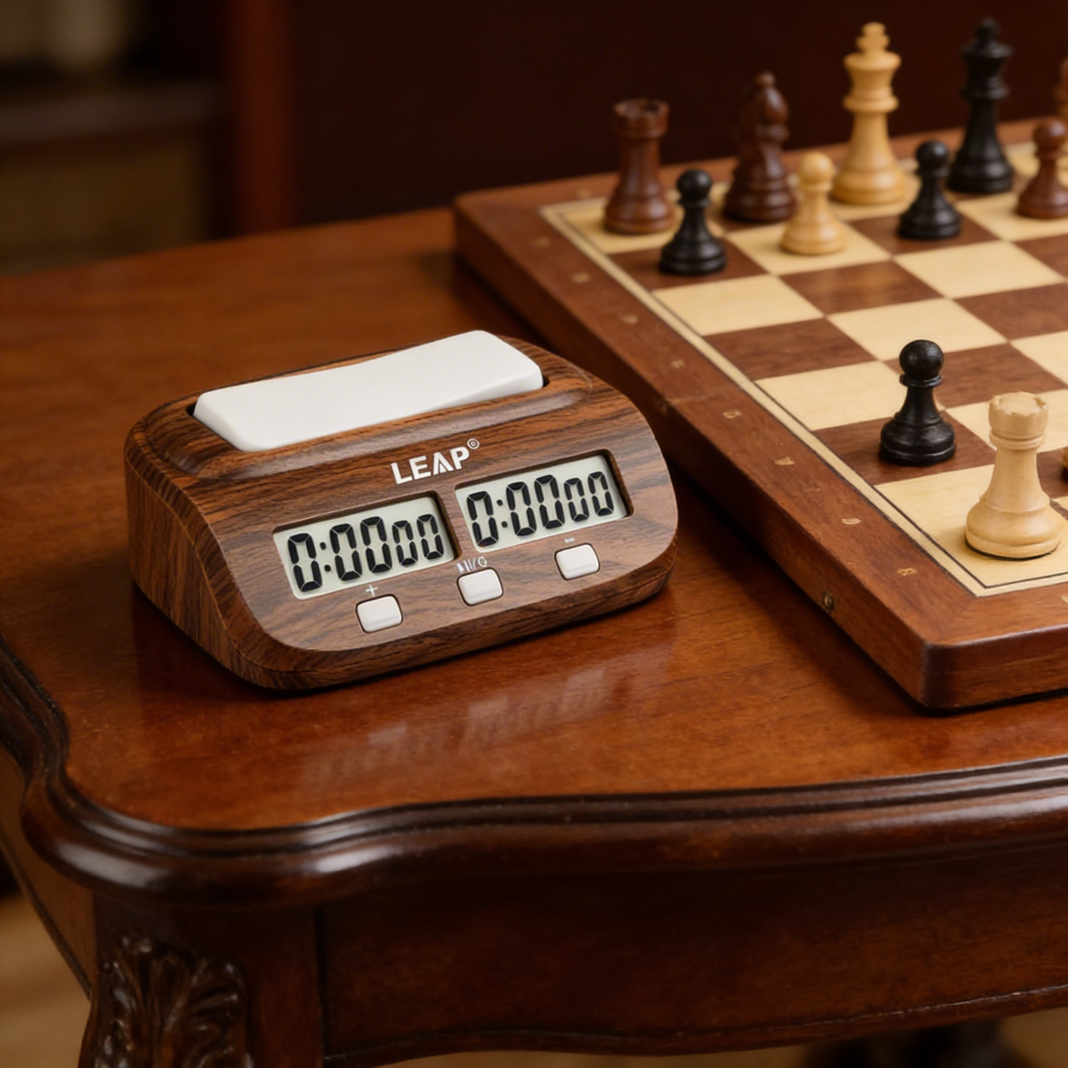 Digital Chess Clock, Wood Finish
