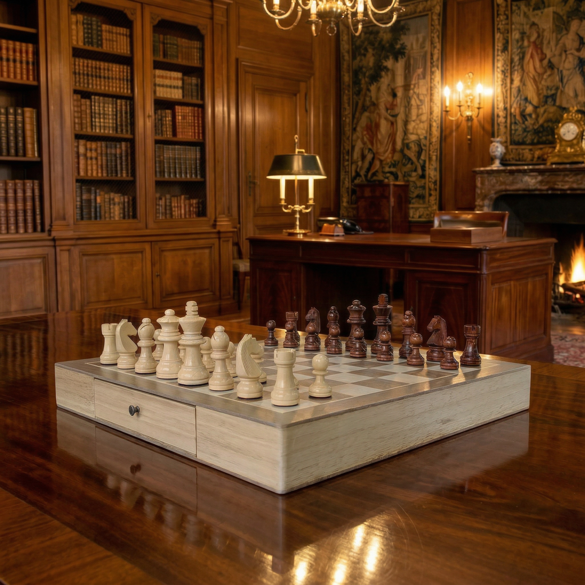 Maple Chess Set with Drawer