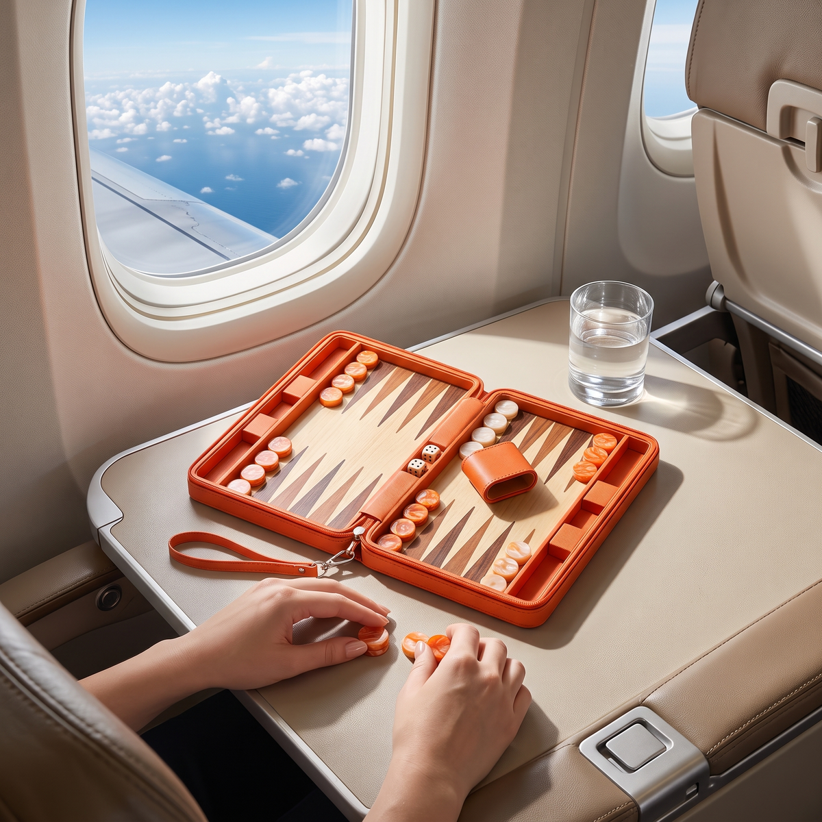 Alanya Backgammon Travel Set – Magnetic, Faux Leather