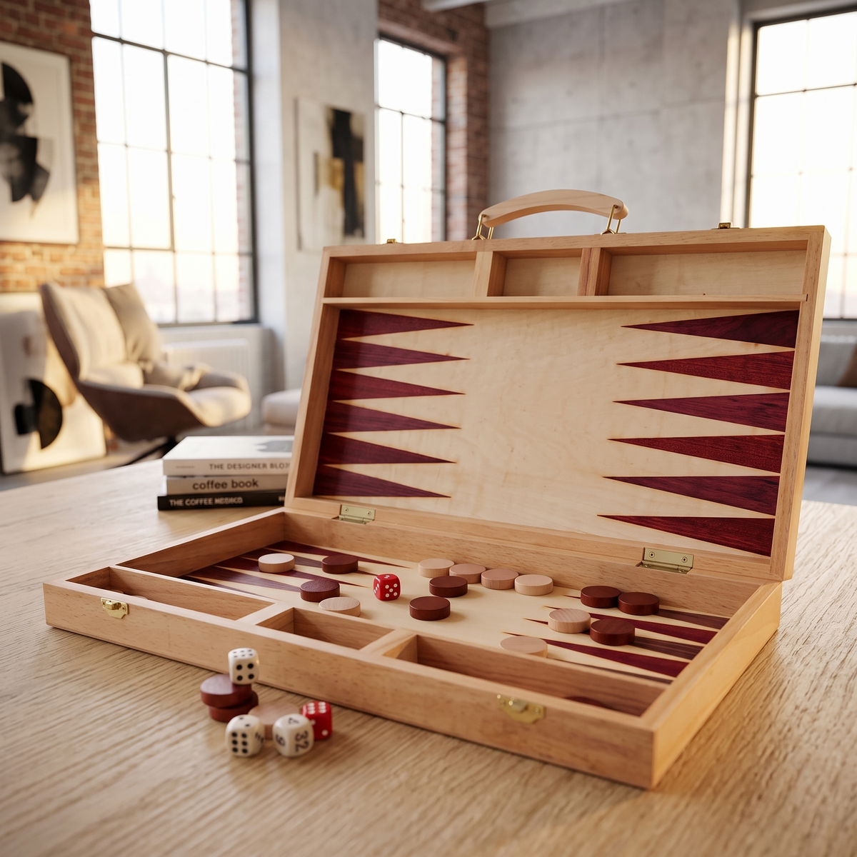 Ankara Backgammon Set – Natural Beech Case