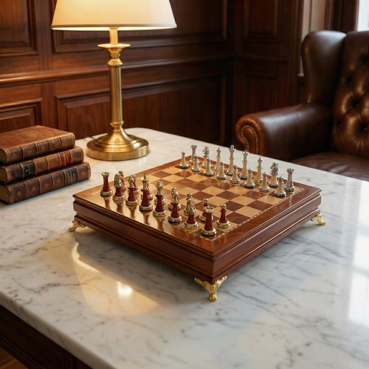 Ebony Chess Set with Under-Board Storage