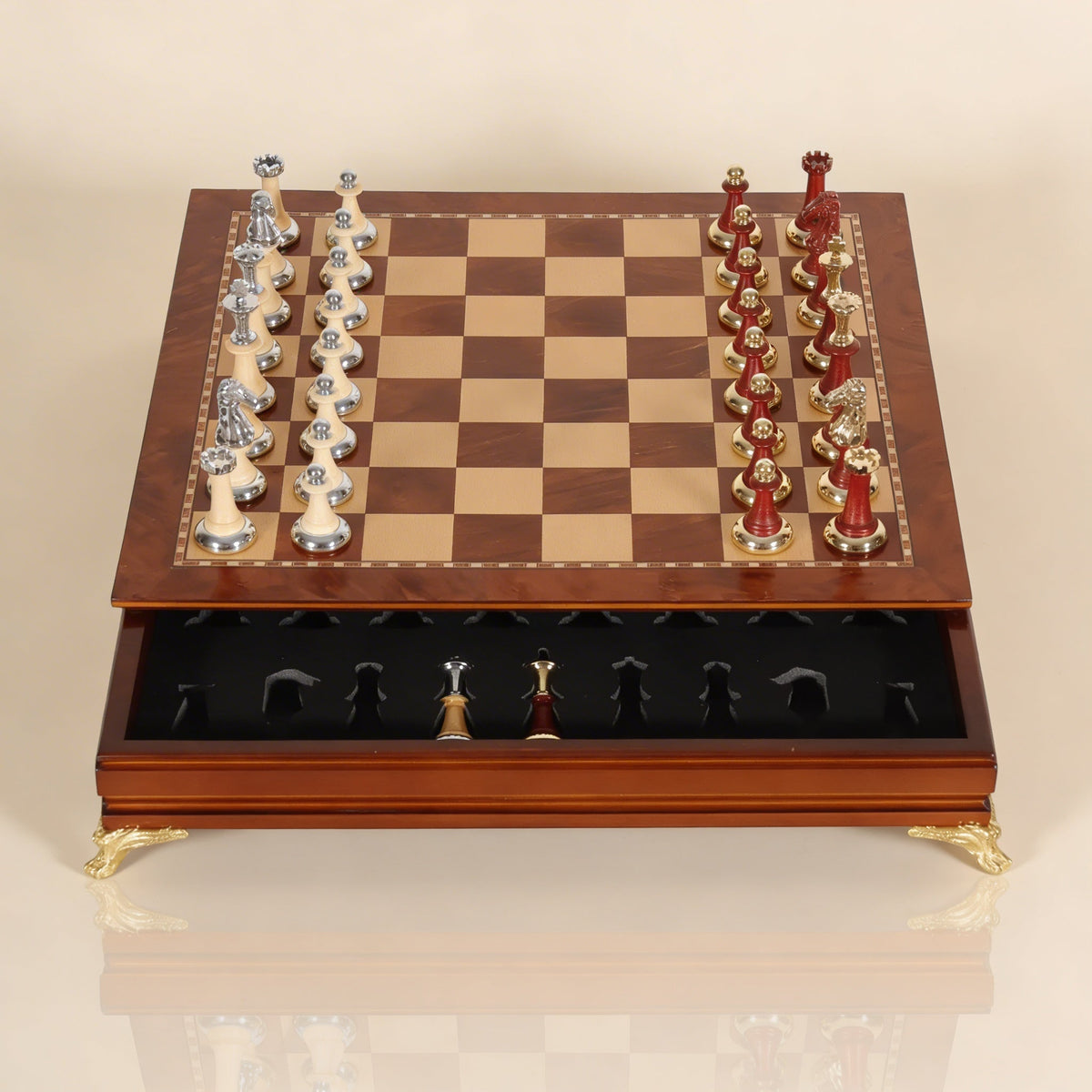 Ebony Chess Set with Under-Board Storage