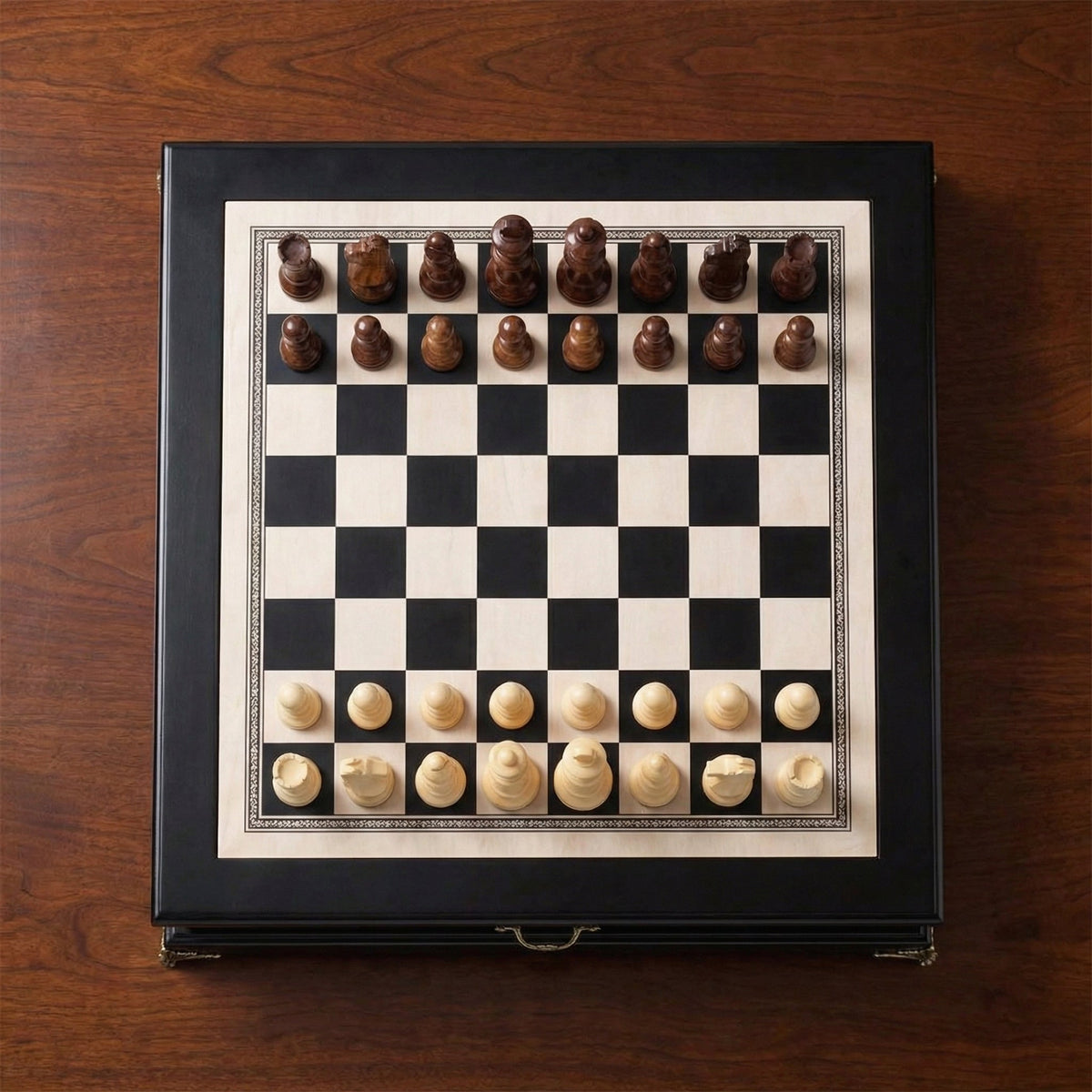 Olive Wood Chess Set with Drawer