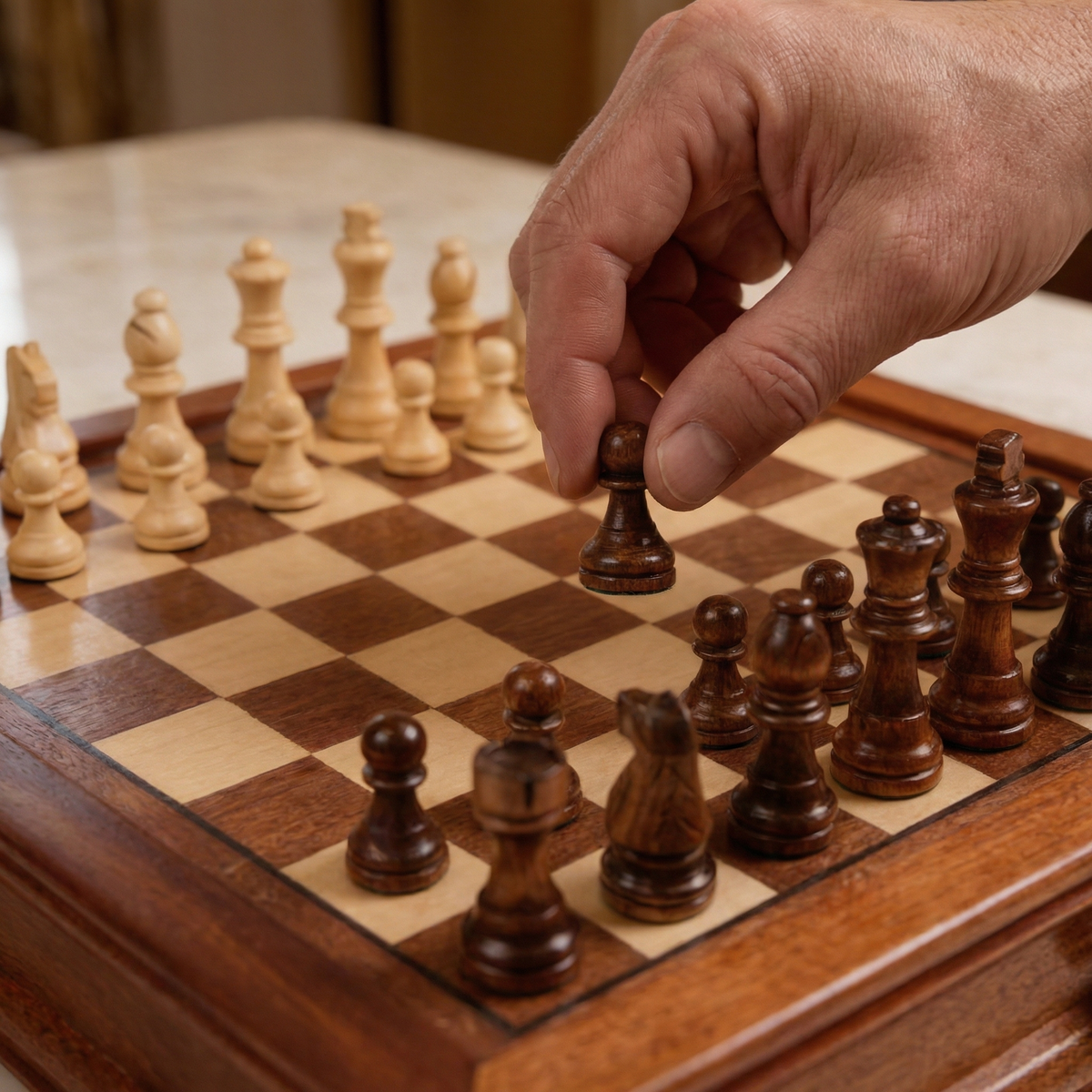 Magnetic Maple Chess Set with Drawers