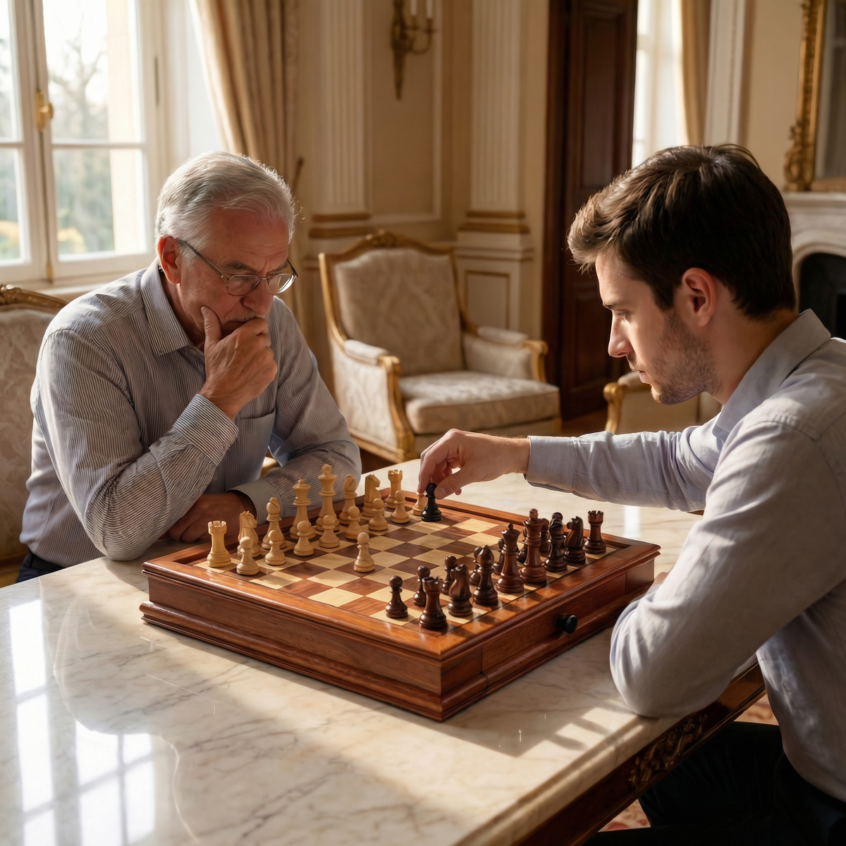 Magnetic Maple Chess Set with Drawers