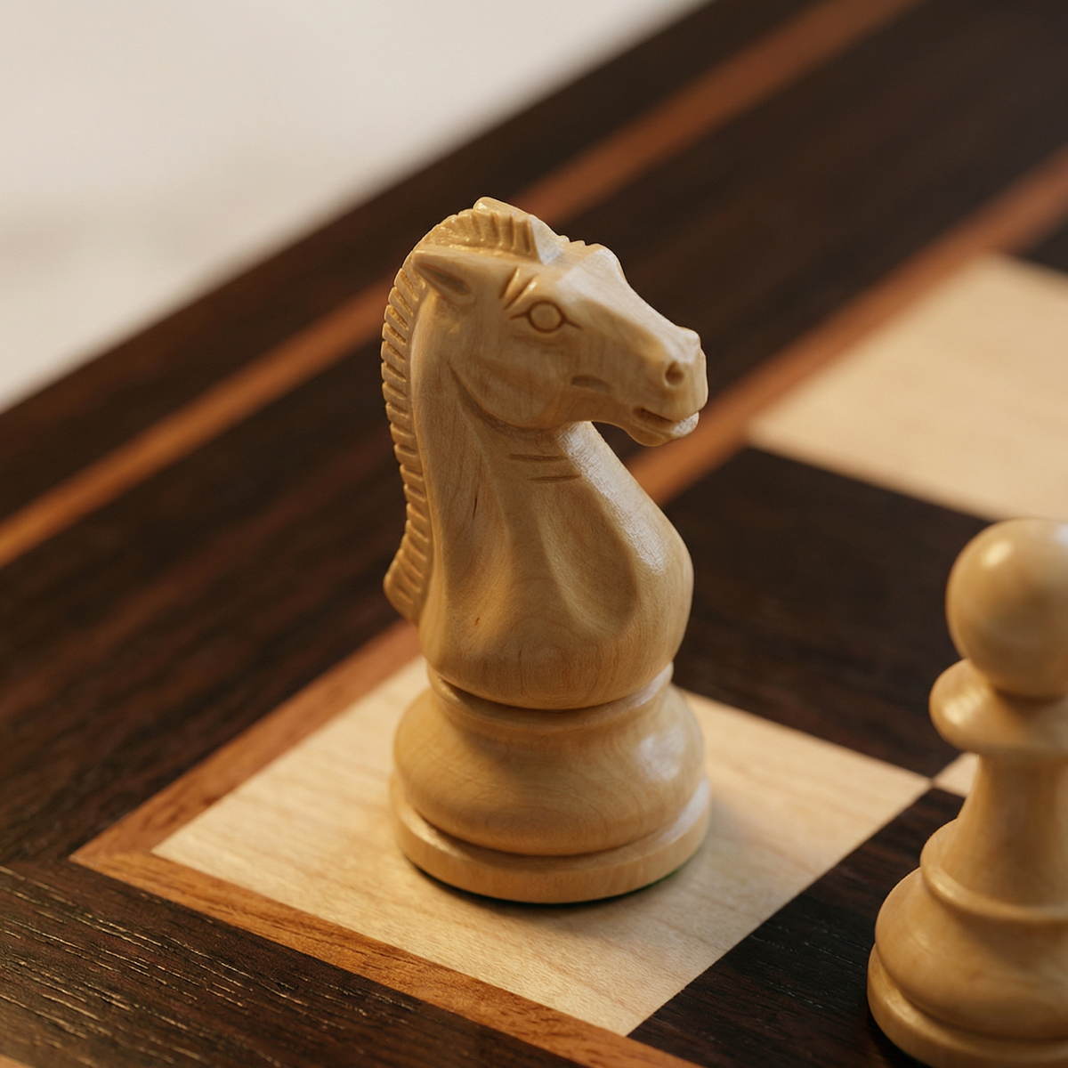 Walnut and Maple Chess Set with Drawers
