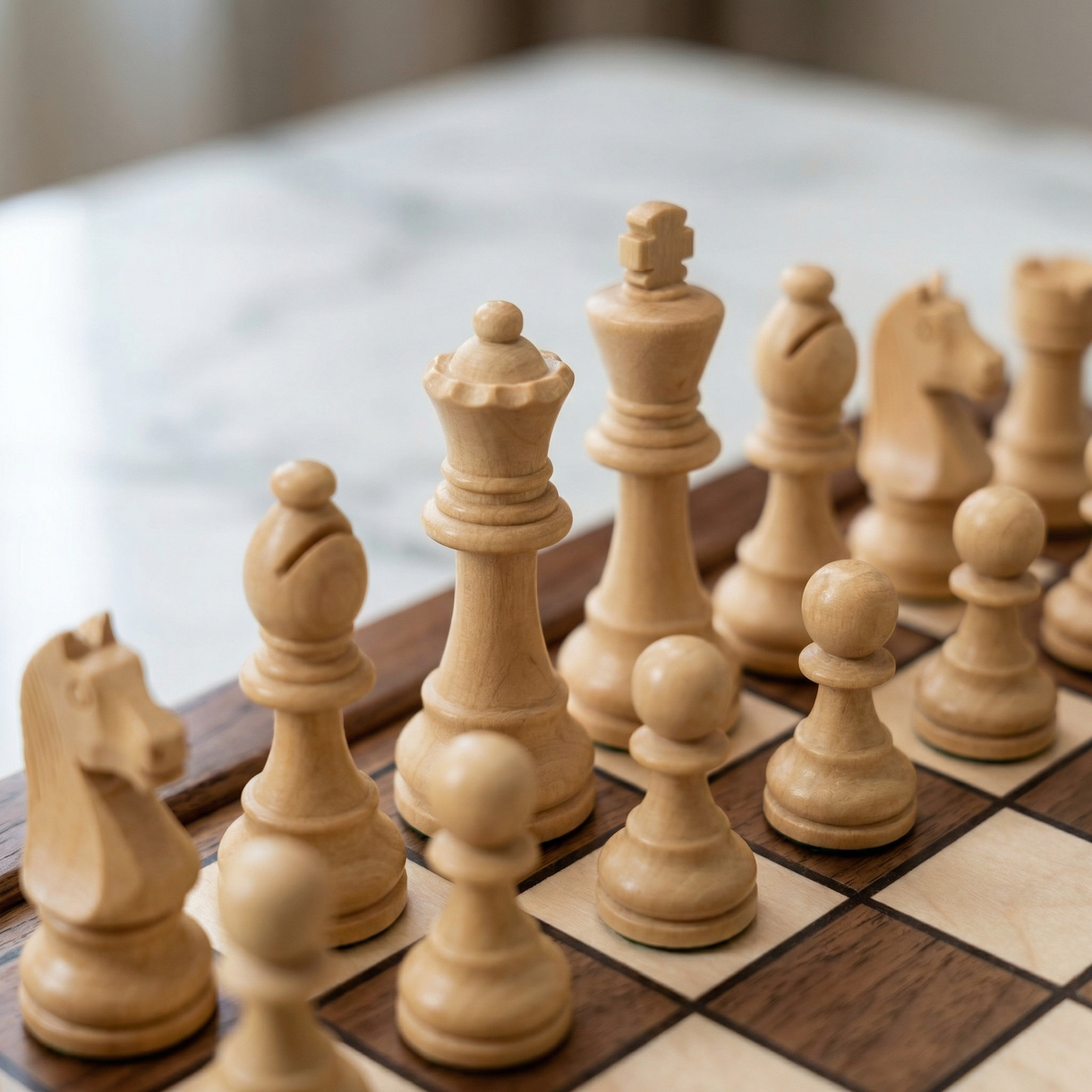 Walnut Chess Set with Drawers