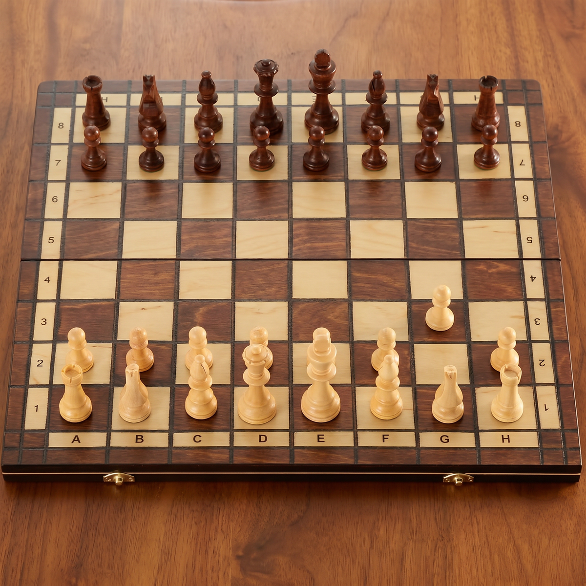 Folding Magnetic Walnut Chess Set