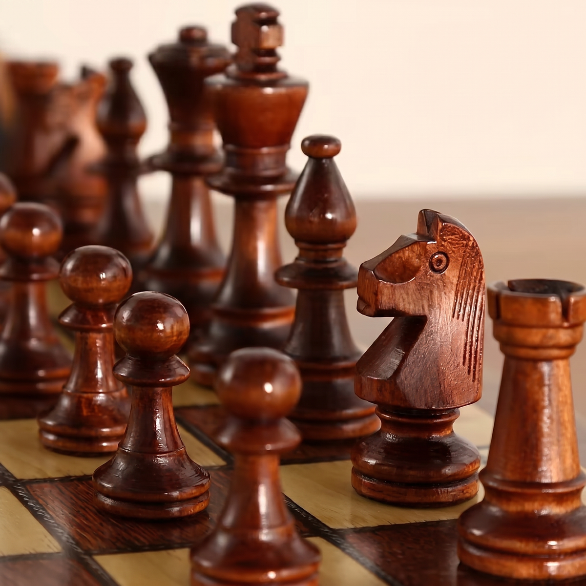 Folding Magnetic Walnut Chess Set