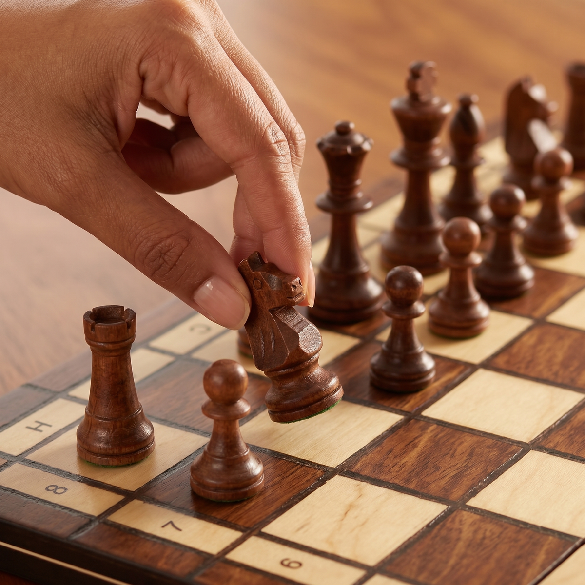 Folding Magnetic Walnut Chess Set