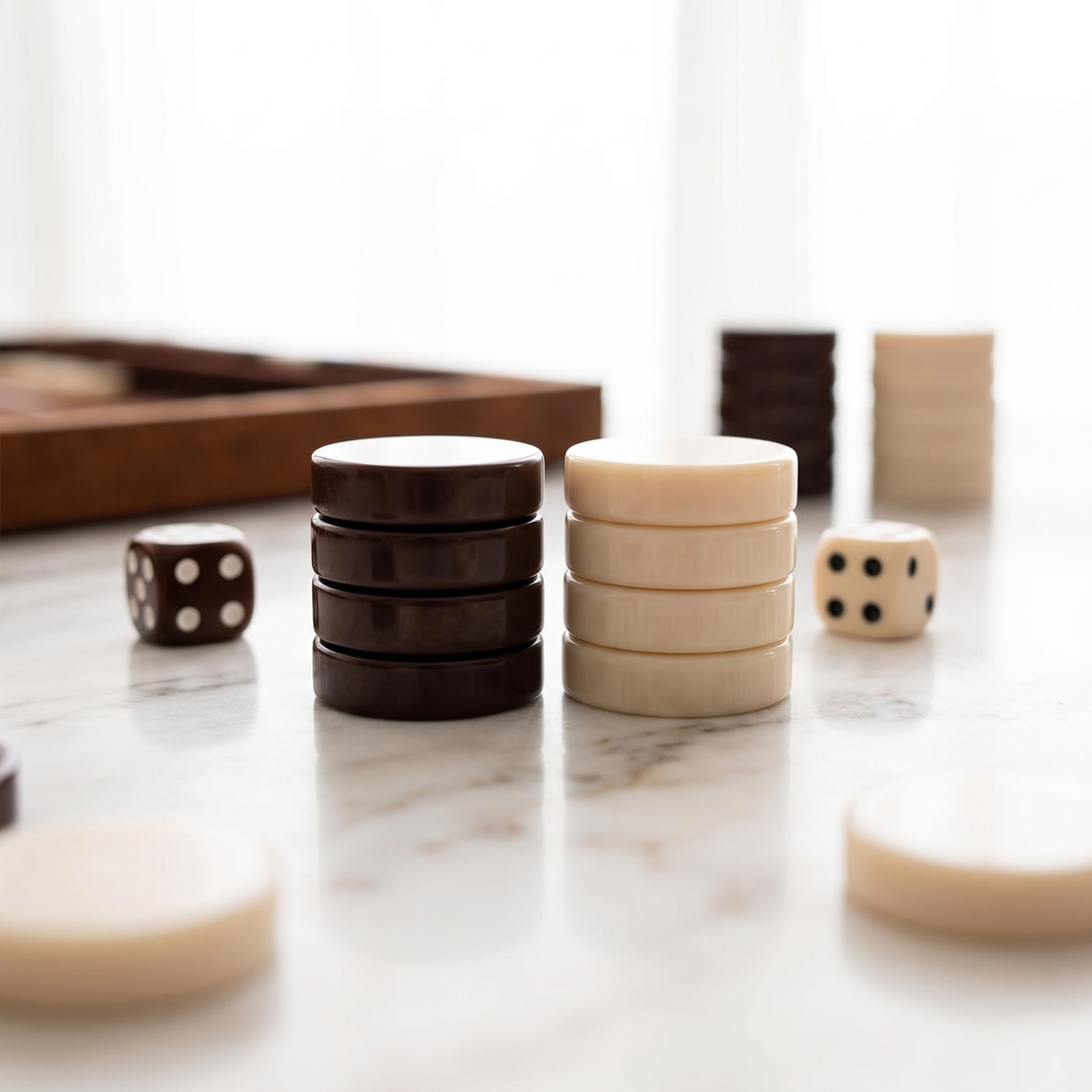 Havana Backgammon Set – Brown Faux Leather Case