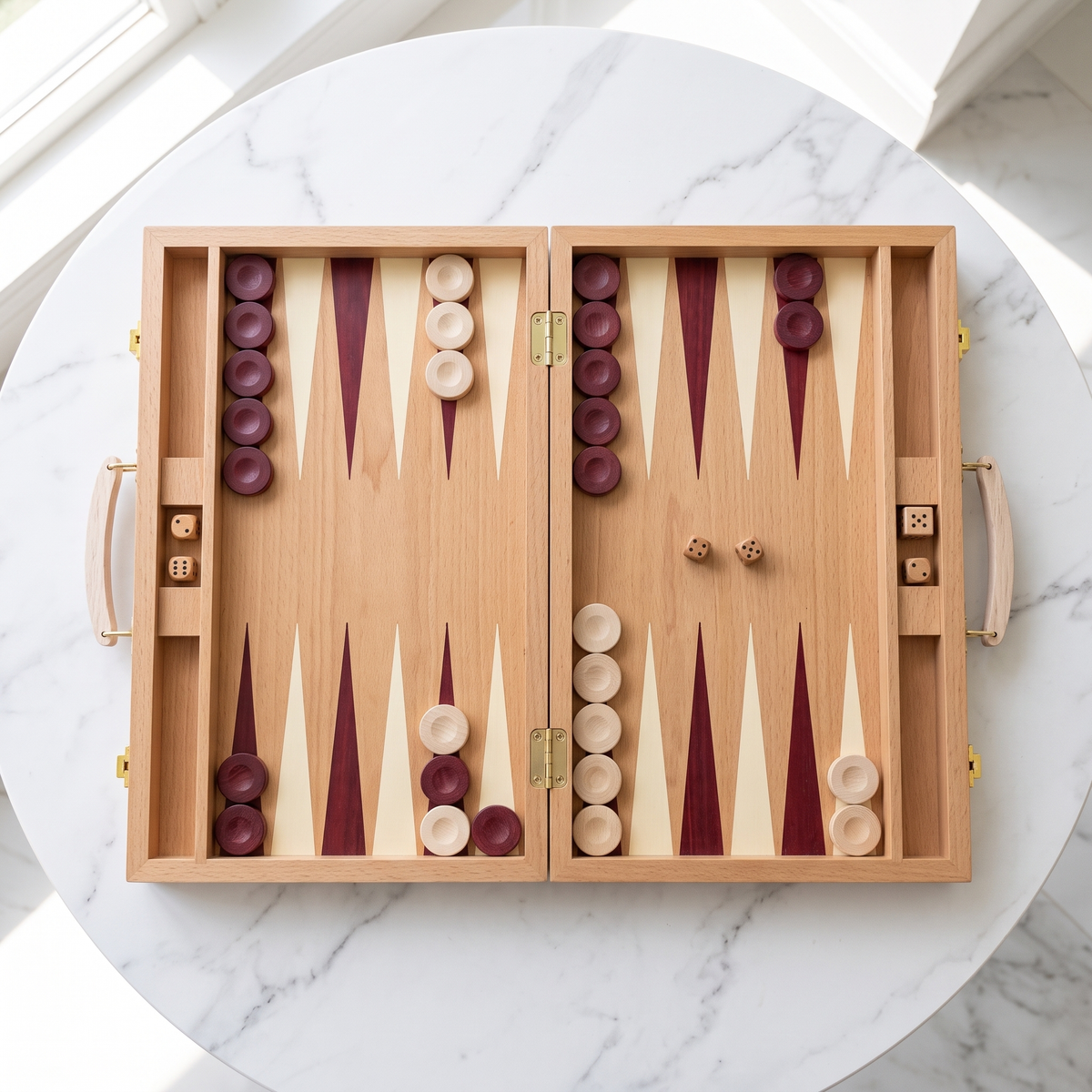 Ankara Backgammon Set – Natural Beech Case